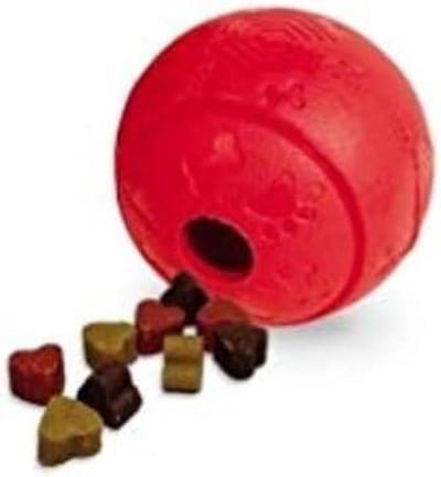 Honden Snackbal - Kauwspeelgoed Bal - Mentale Stimulatie - Twee Openingen - 8 cm - Diverse Kleuren