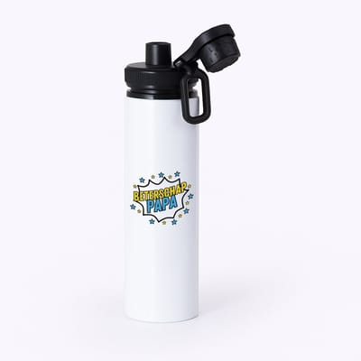 Hacebo® - Beterschap papa waterfles met draaidop zwart - een papa die ziek is of iets gebroken heeft - cadeau voor zieke vader - ziek - koorts - snel beter worden - cadeau - beterschap cadeau - kado - gift - geschenk - water fles - 850ML