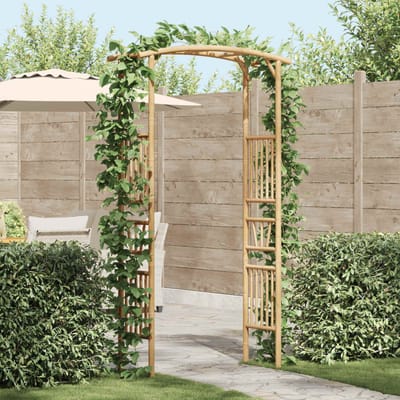 vidaXL - Tuinboog - Naturel - 110 - x - 40 - x - 205 - cm - Bamboe