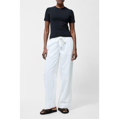 French Connection Tie Trouser Linen White Maat: 6 | Nachtmode Outlet | Dames | Wit