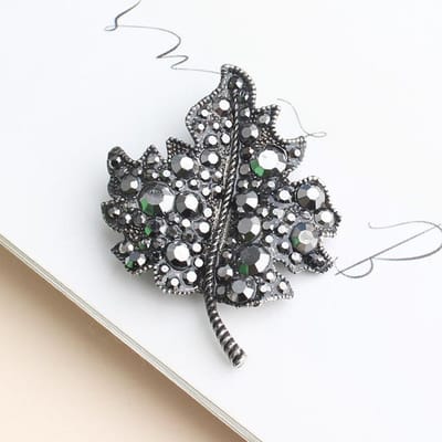 Pomlee Strass Kristal Olijven Broches Unisex Dames En Heren Broche Speld Kraag Sieraden Pak Jas T-shirt Jurk Accessoires zwart
