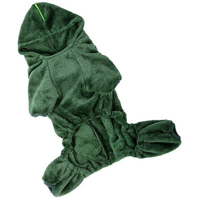 Costume de dessin animé pour chien Forme mignonne de dinosaure Polaire corail douce Chaud Costume d'Halloween pour chien Sweat à capuche d'hiver Vêtements pour chiens Chats XXL
