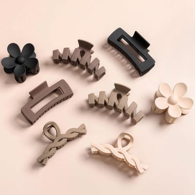 Haarclips Set - Bloemklauwen - Dagelijks Gebruik - Antislip Ontwerp - 8 Stuks - Neutrale Kleuren
