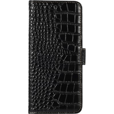 Mocaa Samsung Galaxy A25 Croco Book Case Leer Zwart
