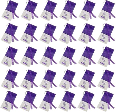30 Stuks Lavendelzakjes voor Geurige Opslag, Kruidzakjes, Sieraden en Zaden, Paars