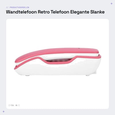 Dailygoods- Wandtelefoon met Pauzefunctie - Retro Telefoon - Elegante Wandtelefoon - Laatste Nummer Herhalen - Beltoon - Slank Ontwerp - Vaste Telefoon