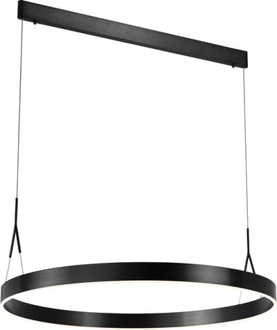 Pure ronde LED hanglamp Ø91cm zwart, dimbaar, 3000K warm wit licht, 2100 lumen