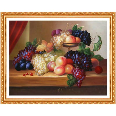 5D Diamant Fruit Keuken Restaurant Vol Diamant Schilderij Kruissteek Kits Borduurwerk Icoon 20X30CM beige