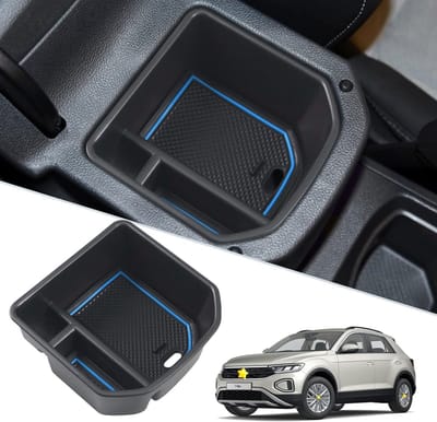 Opslagdoos voor VW T-ROC 2018-2024, Handschoenenvak, Armsteun, Multifunctionele Console, Antislip Pad, Ruim en Praktisch