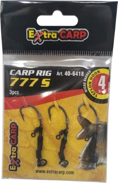 EXC Spinner Rig 777 w/ Swivel - Haakmaat #2 - 3 stuks - Met Rig Swivel - Karper Onderlijn - Ronnie Rig