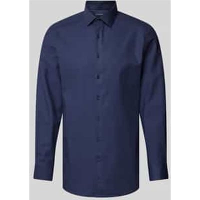 OLYMP Luxor 24/7 modern fit overhemd - popeline - marineblauw - Strijkvriendelijk - Boordmaat: 43