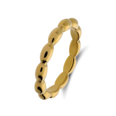 Lucardi Dames Stainless steel goldplated ring bol - Ring - Staal - Goudkleurig - 16 / 50 mm