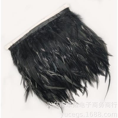 10 Meter 10-15CM 4-6inch Kip Haan Staartveren Afwerkingen Strip voor Bruiloft Feest Kleding Haan Veer Afwerking 5m zwart