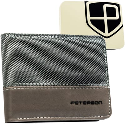 Peterson - Herenportefeuille - Grijs - RFID-beveiliging - Geen Sluiting