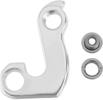 Dailygoods- Fietsderailleurhanger 38 x 54,5 mm - Compatibel met UNION GH-012 - Metalen Achterderailleurhaak - Inclusief 2 Montageschroeven - Zilveren Hanger - Achterderailleur