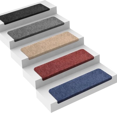 Robuuste Trapmatten voor Veiligheid - Set van 15 - Antraciet - 65 x 21 cm