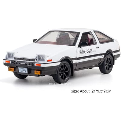 1:20 Toyota Ae86 Modelauto's Legering Speelgoed Voertuigen Met Stuur en Verlichting Muziek Pull Back Miniatuur Auto Voor Kind Volwassen Cadeaus