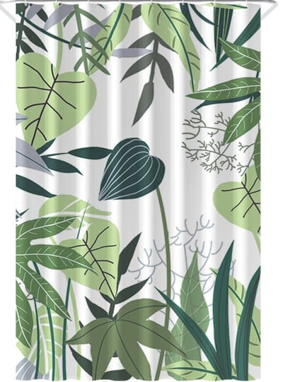 Floraweg Douchegordijn,Shower Curtain,badgordijn,badkamergordijn, Bloemen, bladeren en planten , digitale printen -Anti Schimmel - Inclusief 12 ringen – Waterdicht -Wasbaar- Polyester - 180x200 cm