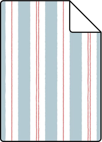 Proefstaal ESTAhome behang strepen blauw en rood - 26.5 x 21 cm - 131960-S
