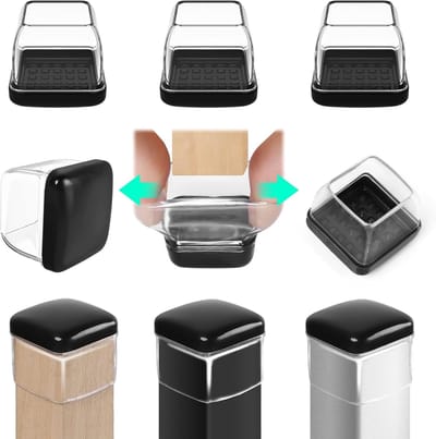 24 Stuks Stoelpoot Beschermers en Glijders voor Tapijt, Silicone Meubelpoten Caps, Krasvrije Glijders voor Vloerbescherming, 28mm-33mm