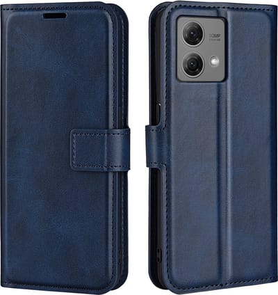 Coverup Hoesje - Geschikt voor Motorola Moto G84 Hoesje - Coverup Deluxe Book Case - Blauw