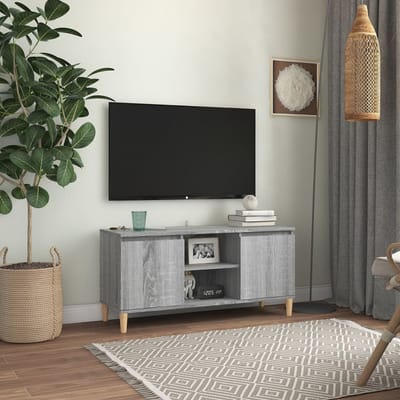 vidaXL - Tv-meubel - met - houten - poten - 103,5x35x50 - cm - grijs - sonoma - eiken