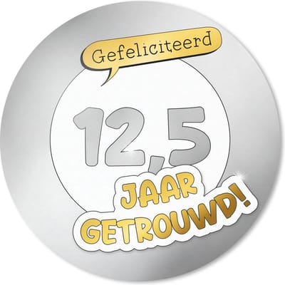 Muismat rond 20x20 cm - Mousepad Huwelijk - Gefeliciteerd 12,5 jaar getrouwd! - Spreuken - Quotes - Jubileum - Ronde muismatten