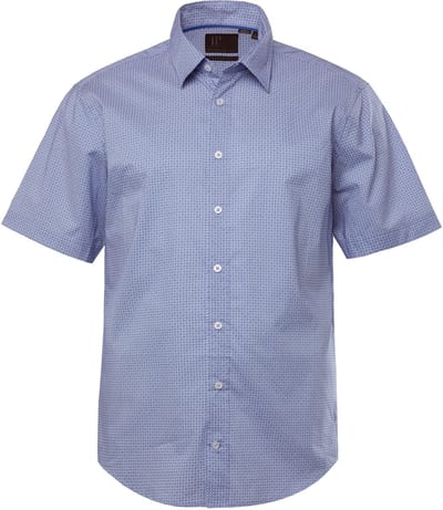 JP 1880 - Heren - Zakelijk overhemd business halflange mouwen Modern Fit - Blauwgrijs - Maat 3XL