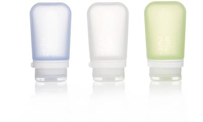 Human Gear - GoToob+ 3-Pack Medium - reisflesje - flacon- lekvrij - lichtgewicht - 74ml - Clear / Green / Blue
