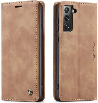 CaseMe Hoesje - Geschikt voor Samsung Galaxy S21 FE Hoesje - CaseMe 013 Book Case - Bruin