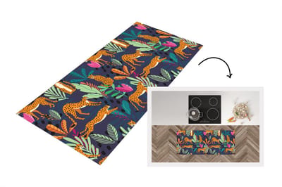 Keukenloper - Loper keuken - Patroon - Cheetah - Jungle - 120x50 cm - Keukenloper vinyl