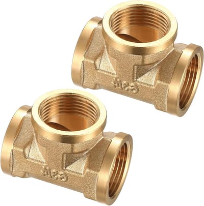 T-stuk koppeling 3/4 inch, messing T-pijp fitting, 3-weg slangconnectoren voor waterleidingen en irrigatie systemen