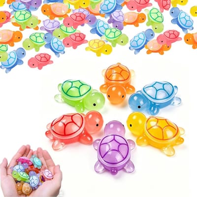 Mini Luminous Turtles 60 Stuks - 1.2 Inch Houten Schildpadden voor Tuin Decoratie, DIY Micro Landschap en Creatieve Versieringen in 6 Kleuren