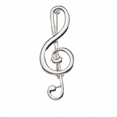 Broche G-Sleutel zilverkleur muziek - Charme Bijoux