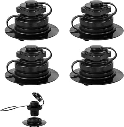Dailygoods- Opblaasbootventiel 22mm - Universele Ventielset - 4 Stuks - Geschikt voor Kayaks - Robuuste Ventieldoppen - Eenvoudige Installatie - Opblaasventiel