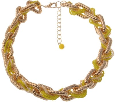 Behave - Anker ketting dames - Gevlochten koordjes kraaltjes - 49 cm