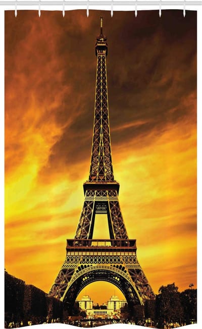 ABAKUHAUS douchegordijn Eiffeltoren – 120x180 cm – Polyester – Geel/Bruin
