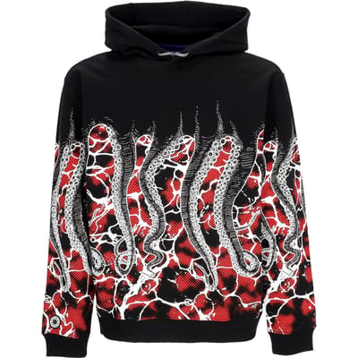 Lichtgewicht sweatshirt met capuchon voor heren, marmeren hoodie, zwart