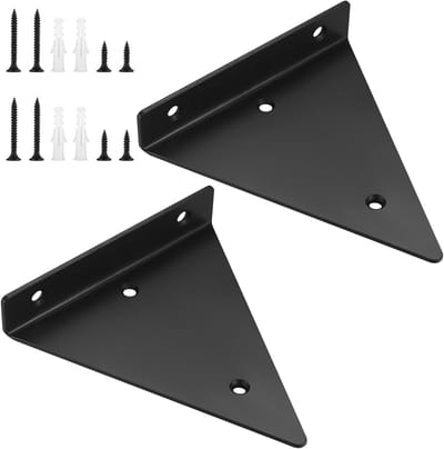 Set van 2 Zwevende Plankbeugels, 5.5"x5.1", Onzichtbare Driehoekige Wandmontage voor Robuuste Opslagplanken en Boekenkasten