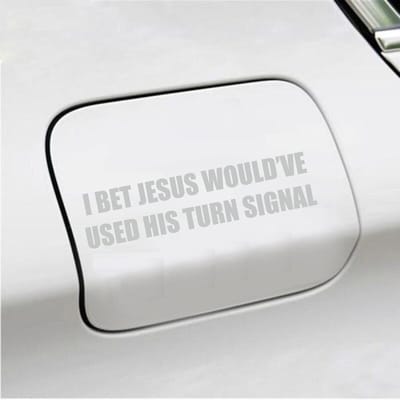 Bumpersticker - I Bet Jesus - 3,5 X 14,8 - Licht Grijs