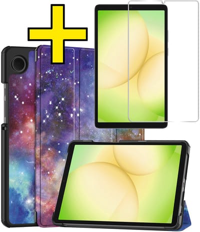 Hoes - Geschikt voor Samsung Galaxy Tab A11 Plus - Met Screenprotector - Trifold Bookcase - Hard Cover - Hardcover Book Case - Tablet Hoesje - Galaxy