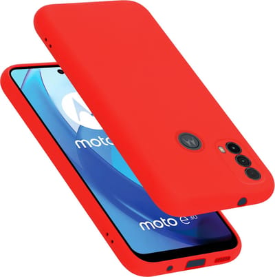 Cadorabo Hoesje geschikt voor Motorola MOTO E20 / E30 / E40 in LIQUID ROOD - Beschermhoes gemaakt van flexibel TPU silicone Case Cover