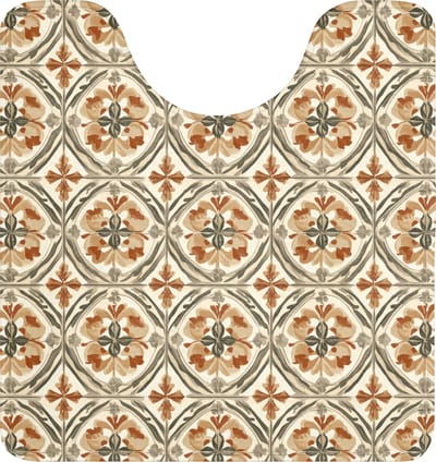 WC mat met uitsparing 55x60 cm - Antislip - Elegant - Antiek - Kleurrijk - Toiletmat met uitsnijding - Vloermat - Douchemat - Toilet tapijt - Toiletmatten