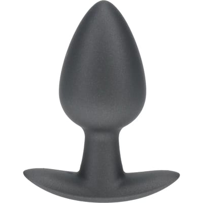 Ouch! Gladde Siliconen Buttplug 3.4 cm - Gunmetal