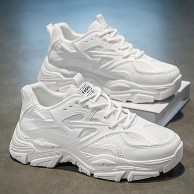 Herenschoenen Nieuwe Zomer Ademend Mesh Casual Dikke Zool Antislip Veelzijdig Nieuw Wit Hoogteverhogend Sport Papa Trendy Schoenen 44 gray