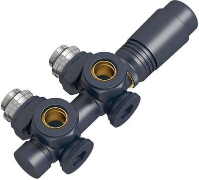 EMKE Radiatorkraan met Thermostaat - 2 in 1 Haaks/Recht Universeel - Midden Aansluitset 1/2" - 15mm & 16mm