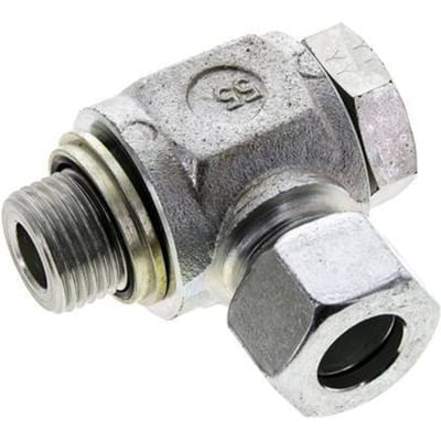 15L & G1/2'' Verzinkt Stalen Swivel Joint Snijringkoppeling Buitendraad 315bar NBR O-ring Draaibaar ISO 8434-1