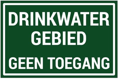 Drinkwatergebied geen toegang bord | gecoat dibond materiaal | 18 x 12 cm