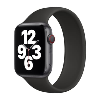 Apple Siliconen solobandje voor de Apple Watch | 38/40/41/42 mm - Maat 6 - Zwart
