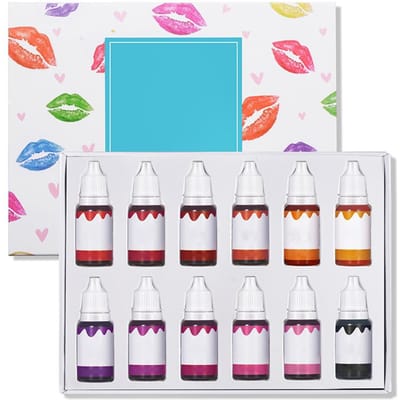12 Flessen 10ml Lipgloss Kleurstoffen DIY Vloeibaar Pigment Lipgloss Make-up Kleurstoffen blue